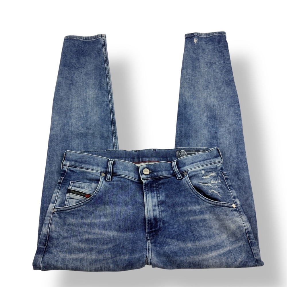 DIESEL KRAILEY B T Women Blue Wash Distressed Skinny Jeans Size‎ W29x30